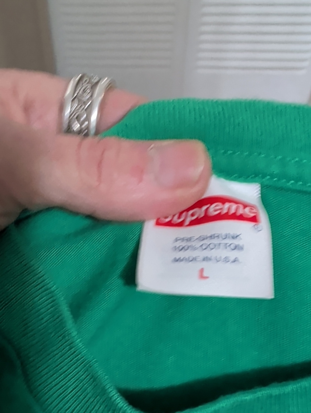 Supreme Green T-Shirt with Nun Graphic and Red Logo - Picture 7 of 7